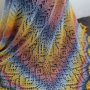 Аксессуары ручной работы. Ярмарка Мастеров - ручная работа Шаль " Рассвет ". Handmade.