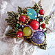 Brooch handmade. Author's jewelry. Natural stones, Swarovski crystal. An exquisite brooch on the dress, stole, suit.
