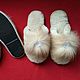 Slippers made of soft Mouton white closed, Slippers, Moscow,  Фото №1
