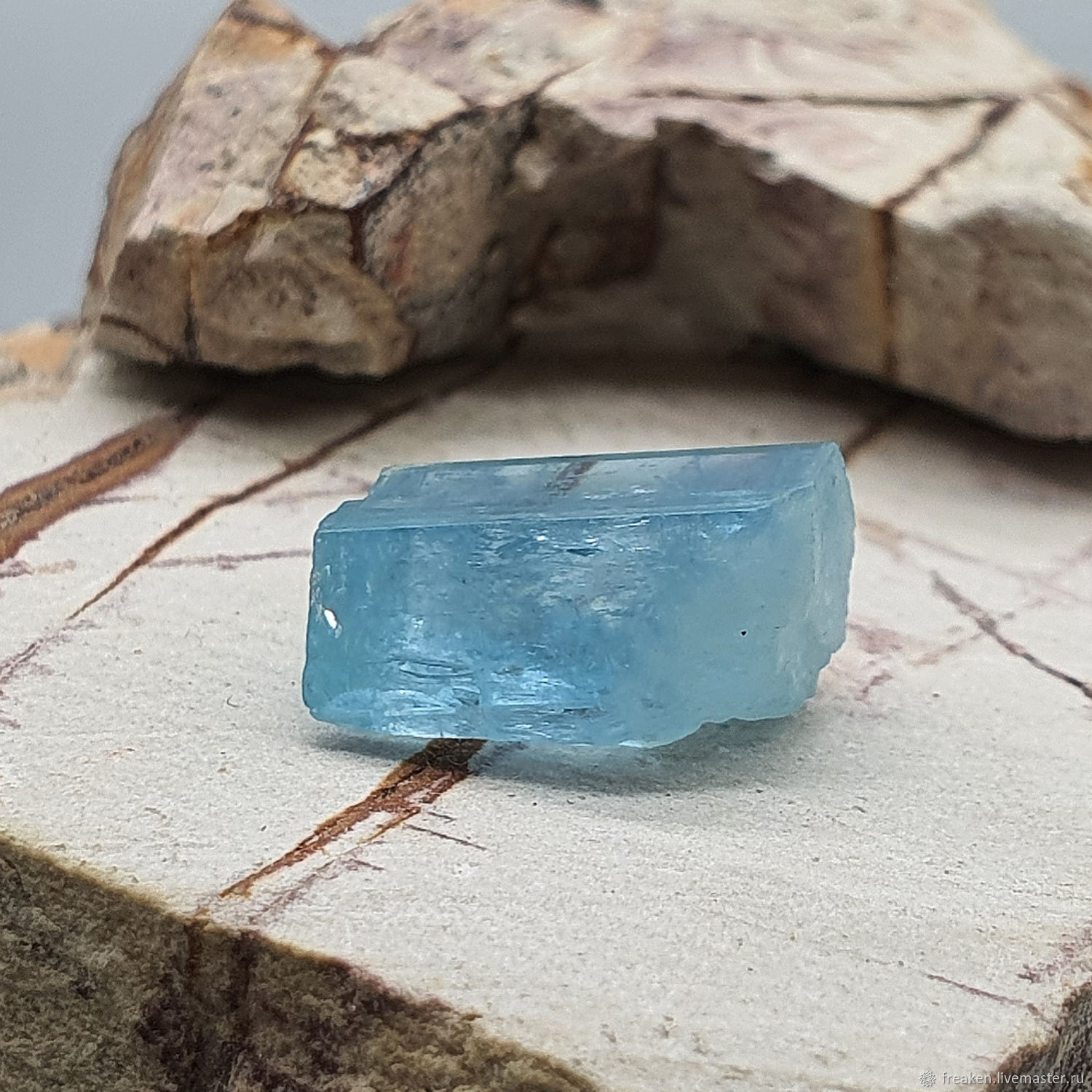 3,17 Ct. Редкий Аквамарин целый Кристалл Вьетнам Натуральный Аквамарин ...