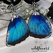 Украшения handmade. Livemaster - original item Blue Butterfly Earrings, Butterfly Wings Earrings, Morpho Wings. Handmade.
