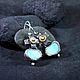 Серьги-крестики с бирюзой. Серьги классические. ЖуЖа_jewelry. Ярмарка Мастеров.  Фото №5
