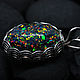 Order Dragon Egg. Pendant with laboratory opals in 925 silver. Mosaic Opal (mosaicopal). Livemaster. . Pendants Фото №3