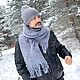 Заказать Комплект шарф майора Уоррена шапка двойная НОРИС шерсть 100% шерсть. Вязаный кэжуал  UNIC Ирина. Ярмарка Мастеров. . Комплекты головных уборов Фото №3