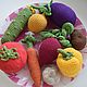 Вязаные овощи,фрукты, продукты, Кукольная еда, Ликино-Дулево,  Фото №1