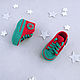 Booties sneakers knitted children's red and green. Babys bootees. babyshop. My Livemaster. Фото №5