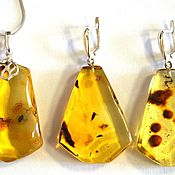 Украшения handmade. Livemaster - original item Set of faceted amber. Earrings and pendant.. Handmade.