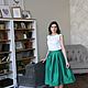 Зелёная юбка миди. Юбки. Sati Dresses (satidresses). Ярмарка Мастеров.  Фото №5