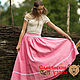 Skirt made of natural linen ' Delicate rose', Skirts, St. Petersburg,  Фото №1