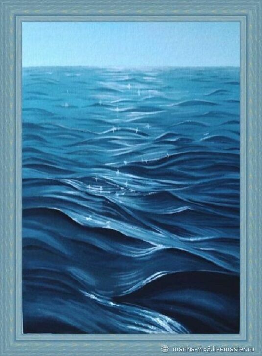 Картина акрилом "Просто море" – заказать на Ярмарке Мастеров – RY1QERU ...
