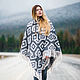 Order Woolen poncho with hood (unisex). Poncho and Feather. Livemaster. . Ponchos Фото №3