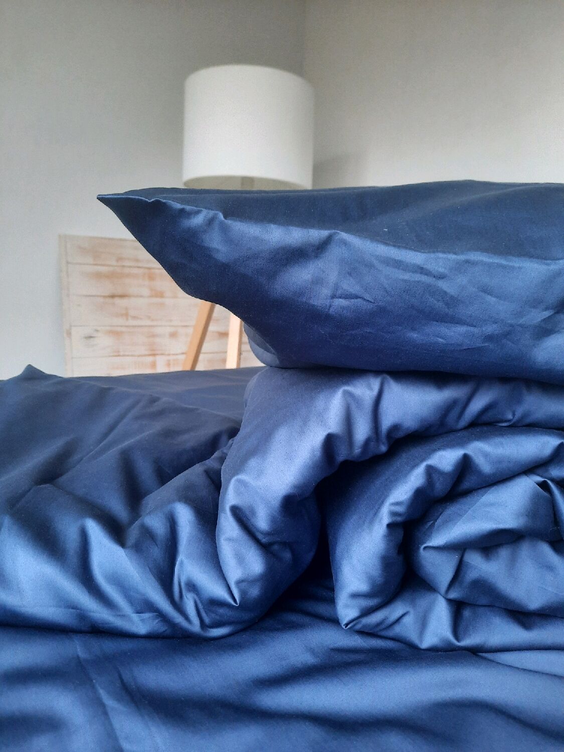 Постельное белье однотонное из сатина синее 100% хлопок люкс, Комплекты постельного белья, Тольятти,  Фото №1