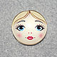 Face for brooch cabochon Matryoshka 20 mm No№5. Cabochons. agraf. Online shopping on My Livemaster.  Фото №2