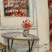 Картины и панно handmade. Livemaster - original item Picture Gluten free (cafe, city, white, red, gray). Handmade.