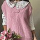 Вязаный жилет с треугольным вырезом. Жилеты. MY FLOWER KNITTING. Ярмарка Мастеров.  Фото №5