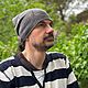 Заказать Шапка лён демисезон ХИПСТЕР ХЭТ графит. Мужская, женская. Вязаный кэжуал  UNIC Ирина. Ярмарка Мастеров. . Шапки Фото №3