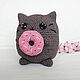 Knitted cat Donut thick cat gift to a child, Stuffed Toys, Moscow,  Фото №1