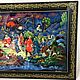 Заказать Уральские сказы . Панно лаковая миниатюра. В гостях у сказки (skazka-kholui). Ярмарка Мастеров. . Картины Фото №3