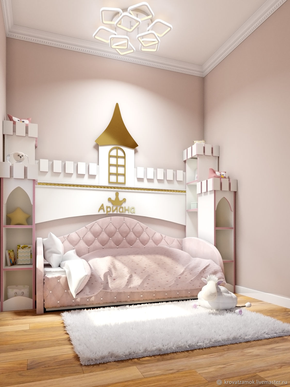 Детская кровать с мягким изголовьем и спинкой | Купить в Москве и Санкт-Петербурге
