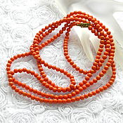 Винтаж handmade. Livemaster - original item Orange Long Beads,USA,Antique,Vintage Necklace,Choker. Handmade.