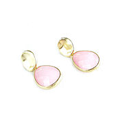 Украшения handmade. Livemaster - original item Earrings with pink stone 