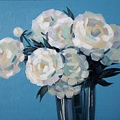 Картины и панно handmade. Livemaster - original item White flowers, oil on canvas, 40*50 cm. Handmade.