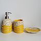 Заказать Набор для ванной комнаты, 3 предмета. Dar.ceramica (daria-rasputina). Ярмарка Мастеров. . Диспенсеры и стаканы Фото №3