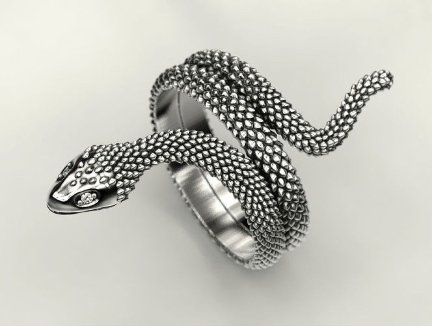 Серебряный браслет змейка
