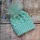 knitted hat with flap, Caps, Stupino,  Фото №1