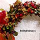 "Осенний джаз" венок с винтажными подсолнухами". Интерьерные венки. Galina Bushueva Флористика (GalinaBushu). Ярмарка Мастеров.  Фото №6