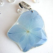 Украшения handmade. Livemaster - original item Earrings with Real Flowers of Blue Hydrangea Rhodium Hypoallergenic. Handmade.