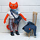 Elegante gato Rojo - textil suave juguete, Stuffed Toys, St. Petersburg,  Фото №1