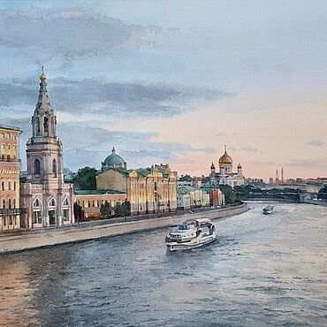 Картины и панно ручной работы. Ярмарка Мастеров - ручная работа Москва. Софийская набережная 29х39см. Handmade.