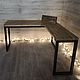Угловой стол из массива дуба в стиле лофт "Table - 105". Столы. EasyLOFT. Ярмарка Мастеров.  Фото №6