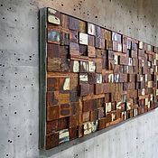 Картины и панно handmade. Livemaster - original item Mosaic panel in Loft style from old barn boards 