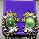 Earrings 'Forest fairy' with prehnite and tsavorite, Earrings, Voronezh,  Фото №1