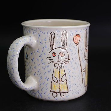 Посуда ручной работы. Ярмарка Мастеров - ручная работа Кружка с Кроликами. Handmade.