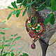 Bright Summer pendant-red ruby, green chrome diopside, gold beads, Pendant, Bryansk,  Фото №1