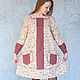 Warm corduroy dress /beige polka dots on red-brown, Dresses, Kemerovo,  Фото №1