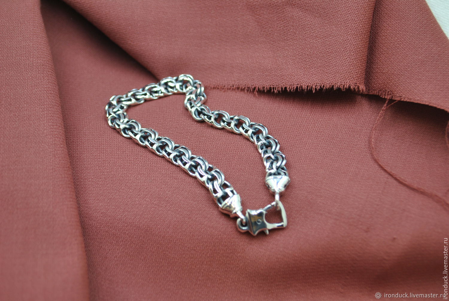 Плетение бисмарк серебро браслет женский