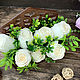 Мыльный букет в деревянном кашпо Белые розы, Мыло, Москва,  Фото №1