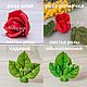 Silicone mold Rose scarlet, glass, rose leaves, Form, Moscow,  Фото №1