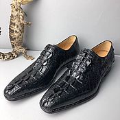 Обувь ручной работы handmade. Livemaster - original item Oxfords with brogation, from the embossed part of crocodile skin!. Handmade.