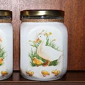 Посуда handmade. Livemaster - original item Ducks Geese Interior Jars for the kitchen for bulk. Handmade.