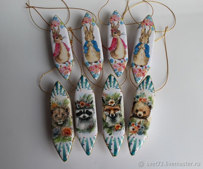 Фарфоровая новогодняя игрушка Конфета Акварель купить в интернет ...