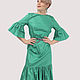Order The dress is green with ruffles flounces on the sleeves and at the bottom. Yana Levashova Fashion. Livemaster. . Dresses Фото №3