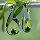 Earrings with diopside 'Bright summer', silver, Earrings, Moscow,  Фото №1