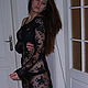 Order Dress long black lace 3D 'Riddle southern nights'. Lana Kmekich (lanakmekich). Livemaster. . Dresses Фото №3