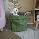 Корзина-мешок для хранения XL 43*25*25 см./цвет зеленый. Корзины. ecoideas.shop. Ярмарка Мастеров.  Фото №4
