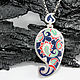 Ring, earrings and pendant Cucumber Paisley in silver with enamel BS0059. Jewelry Sets. Sunny Silver. My Livemaster. Фото №5